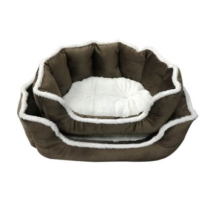 Twill Piping Soft Snuggle Dog Bed
