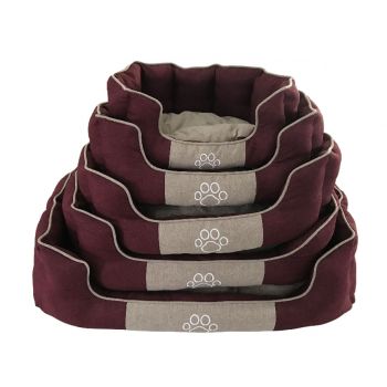 Paw Embroidered Movable Cushion Dog Bed